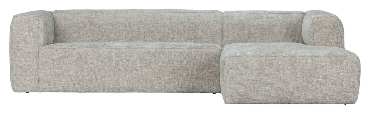 Woood Bean-sofa med høyre vending sjeselong, Melange Natural Linen Look