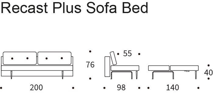 Omarbeid pluss sofa seng, nist/blå