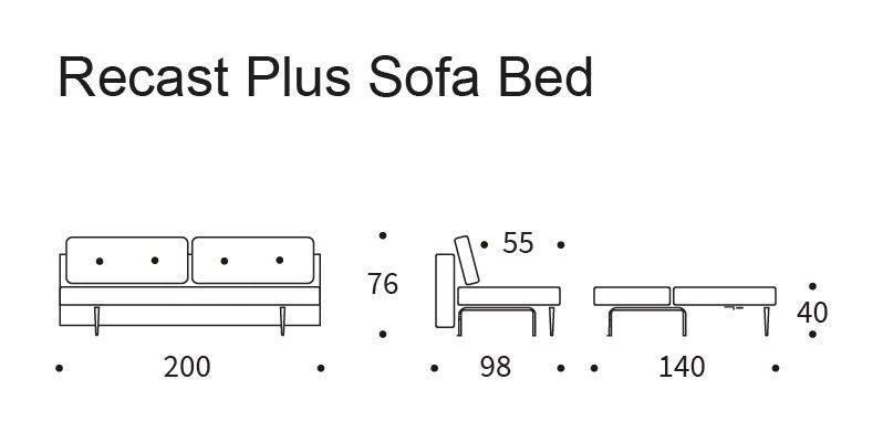 Omarbeid pluss sovesofa, mikrokontroll/grå