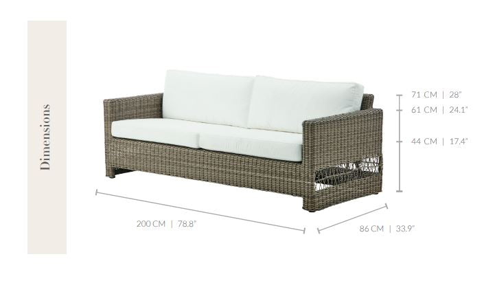 Carrie Exterior Lounge Sofa, Antique Grey