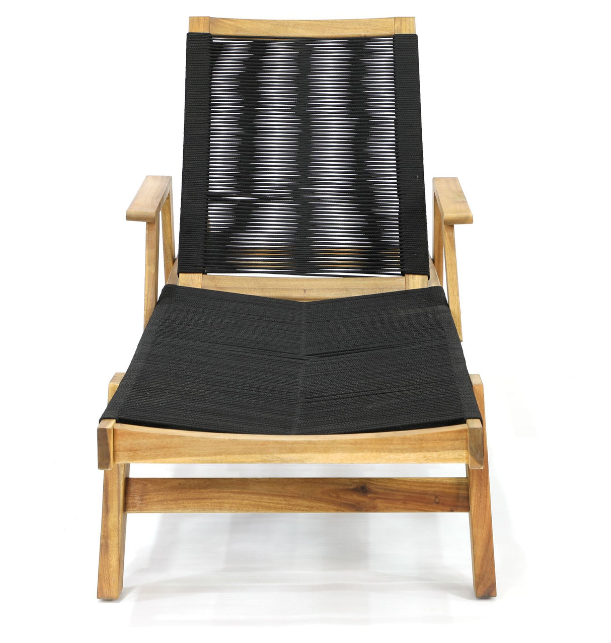 Lille John Deckchair, Black Rope/Acacie