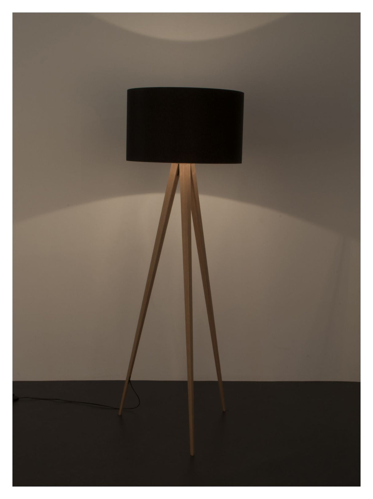 Zuiver Tripod Wood Floor Lamp - Svart