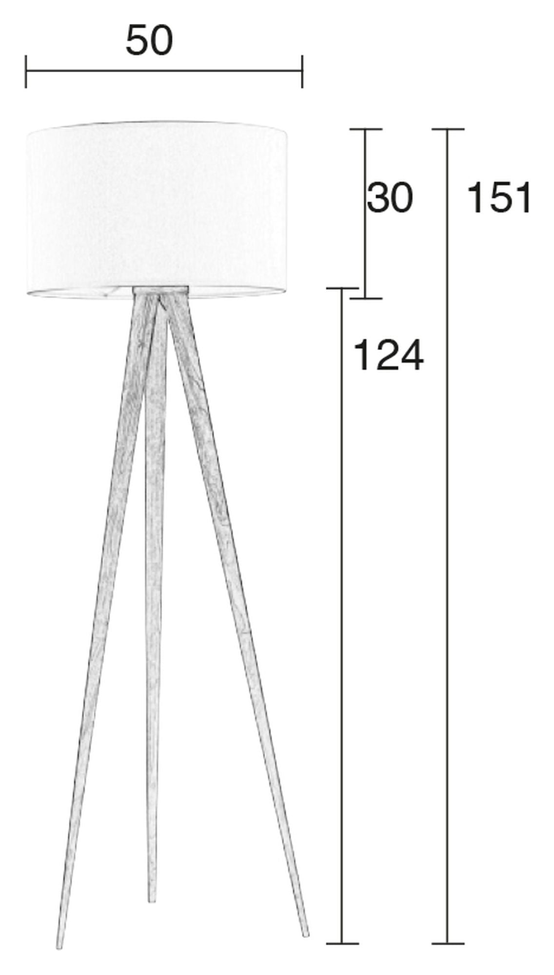 Zuiver Tripod Wood Floor Lamp - Svart