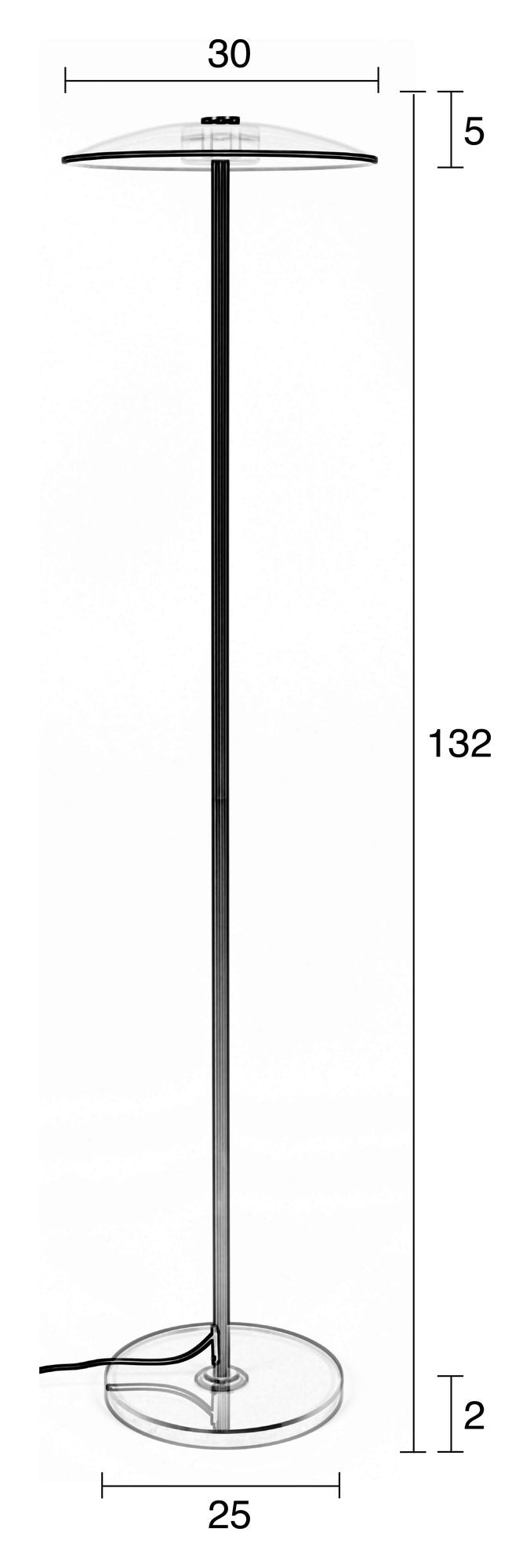 Zuiver Float Floor Lamp - Røykglass