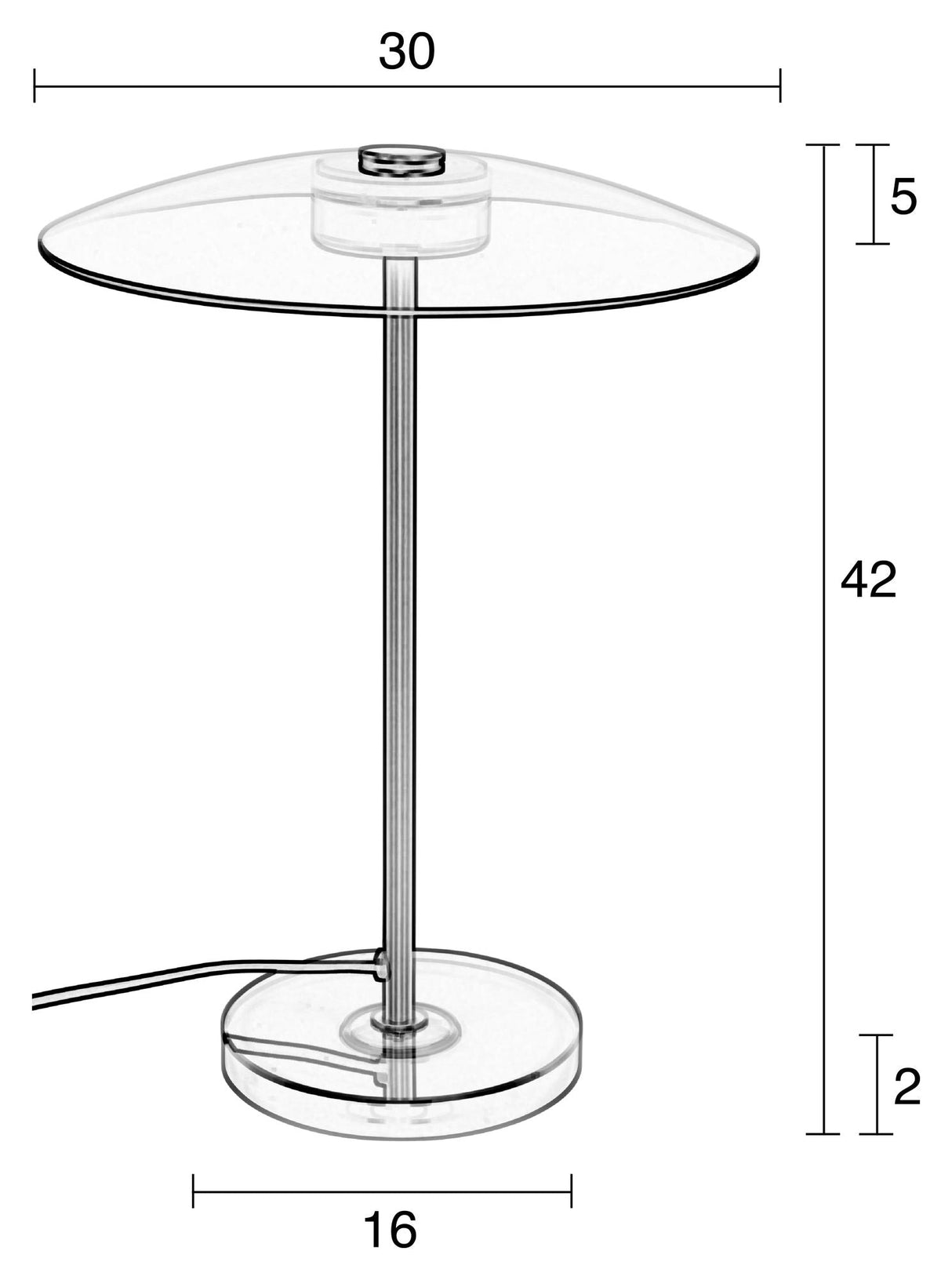 Zuiver Float Table Lamp - Røykglass