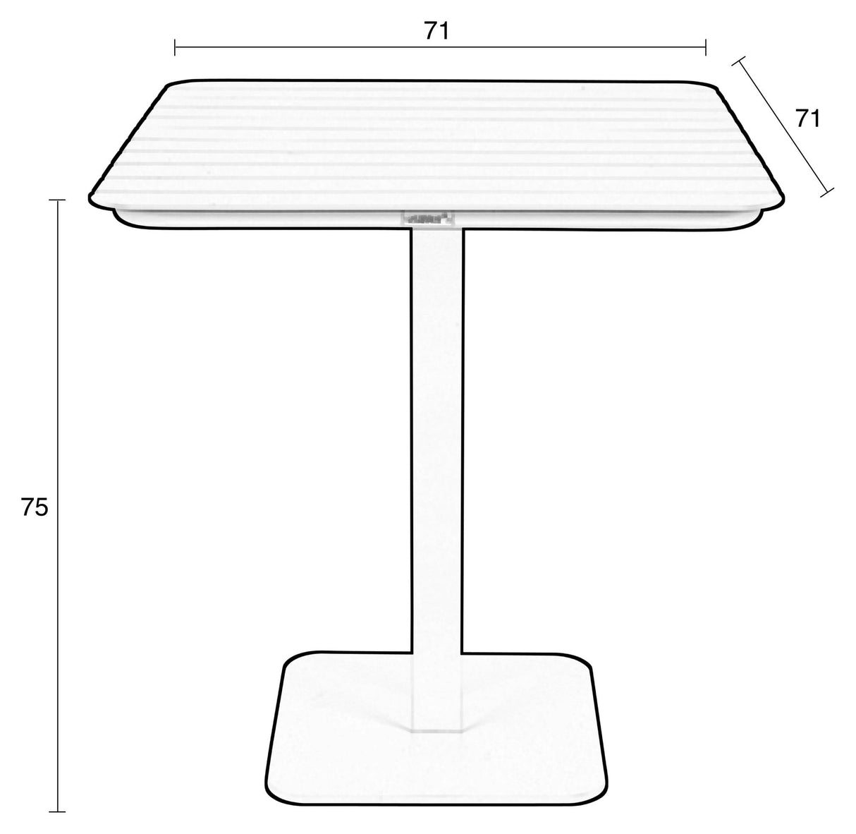 Zuiver Vondel Garden Bistro Table - Svart, 71x71