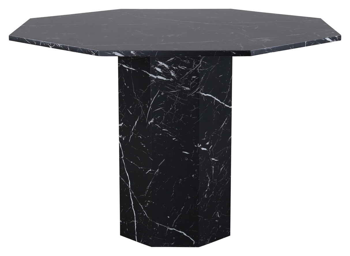 Marmor spisebord, Ø110, Black Marble Look