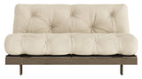 Røtter 160 sofa seng, brun lakkert furu, beige