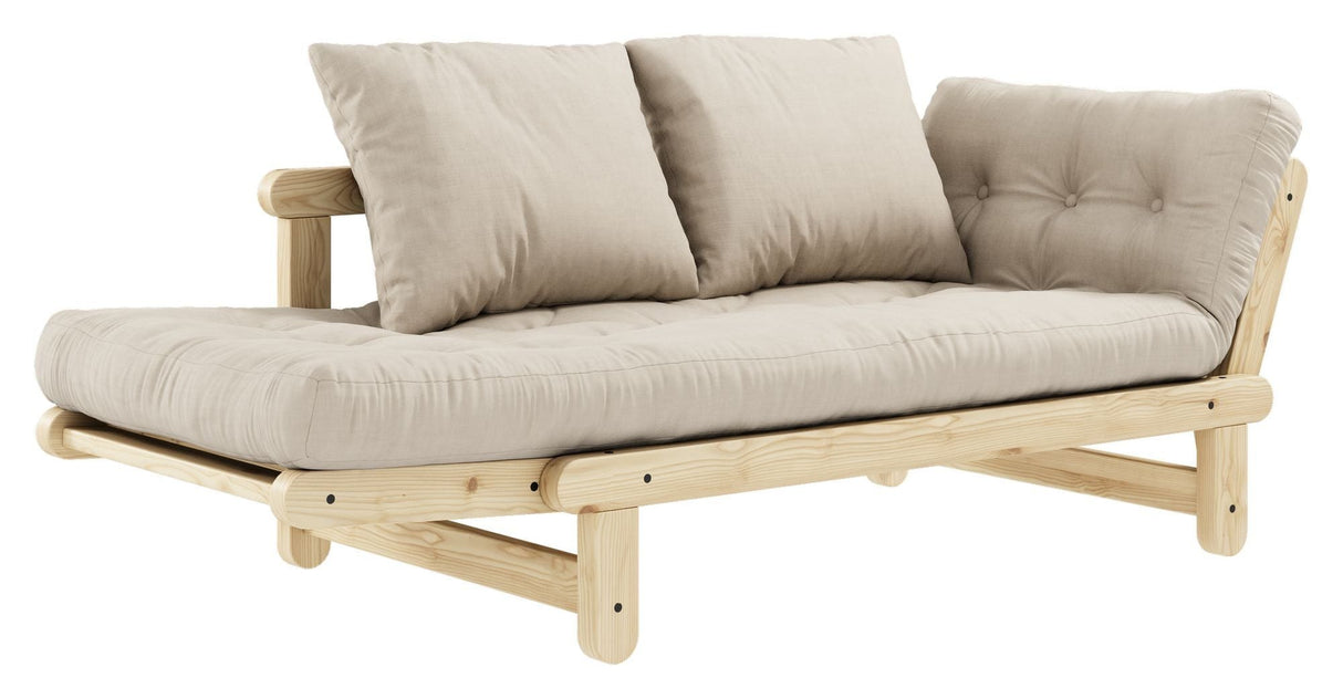 Slå sofa seng, natur, furu/beige