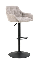 Brooke Barstool med gassheis og sving, beige stoff