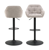 Brooke Barstool med gassheis og sving, beige stoff