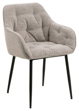 Brooke spisestol med armlener, beige stoff