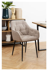 Brooke spisestol med armlener, beige stoff