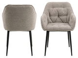 Brooke spisestol med armlener, beige stoff