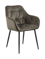 Brooke spisestol med armlener, beige velour