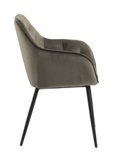 Brooke spisestol med armlener, beige velour