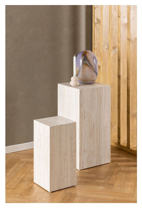 Terningpedal, sett med 2, beige mdf