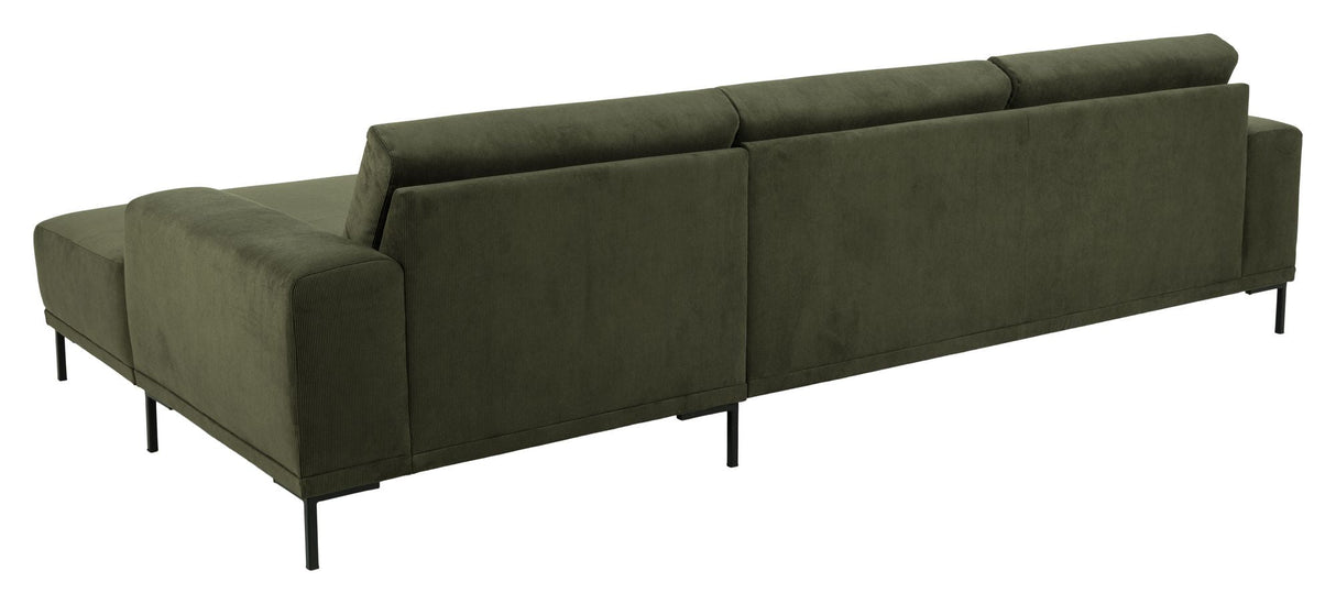 Emerson Sofa w. Chaise Longue Right Fact, grønn