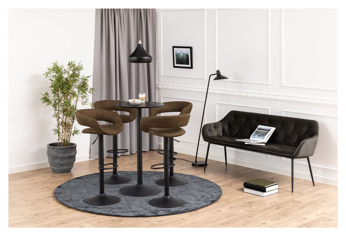 Grace Bar Stool med svingbar funksjon og gassheis, brunt stoff