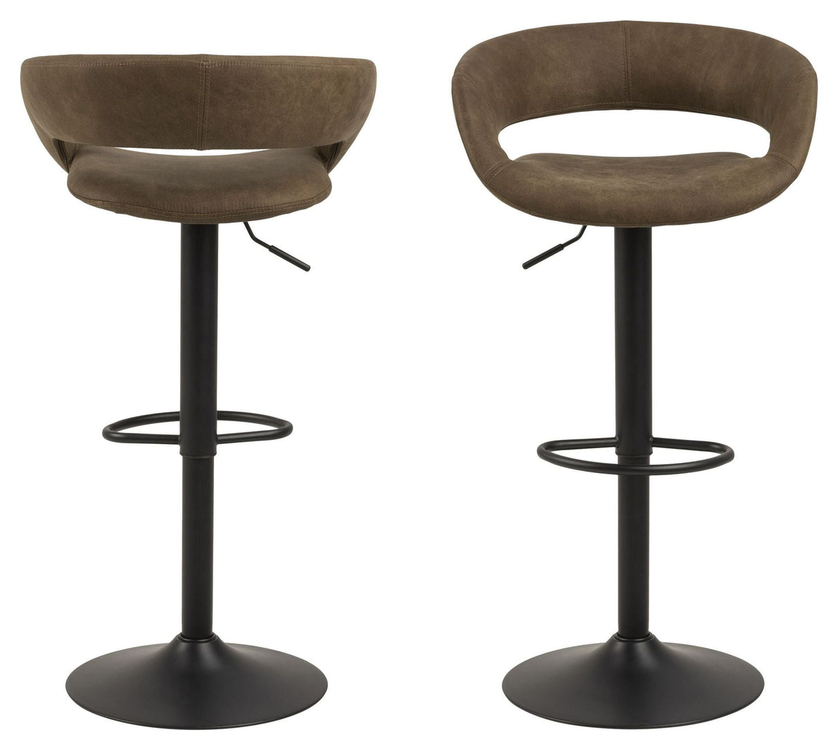 Grace Bar Stool med svingbar funksjon og gassheis, brunt stoff