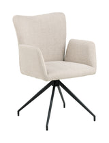 Laura spisestol med armlener og svinger, beige stoff