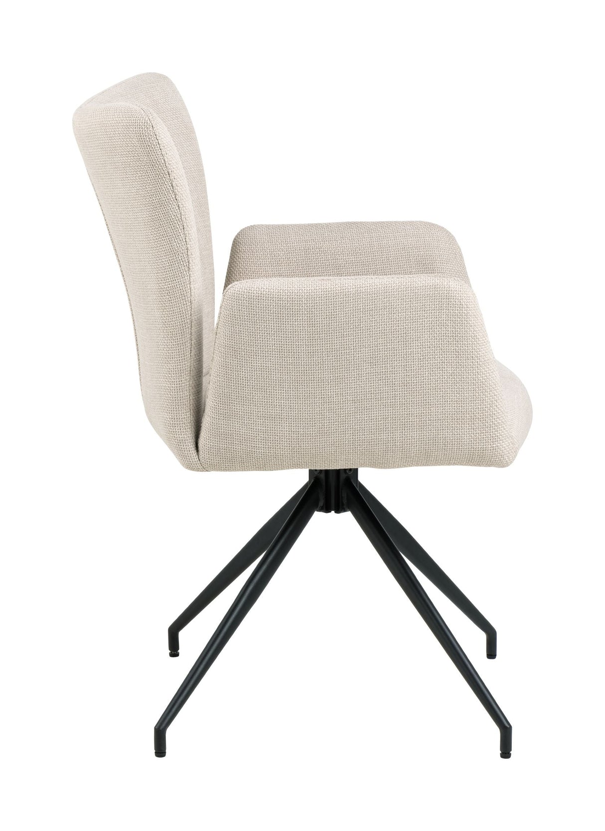 Laura spisestol med armlener og svinger, beige stoff