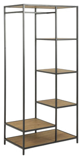 Seaford Clothes Rack med hyller, Nature MDF, 77x45x165