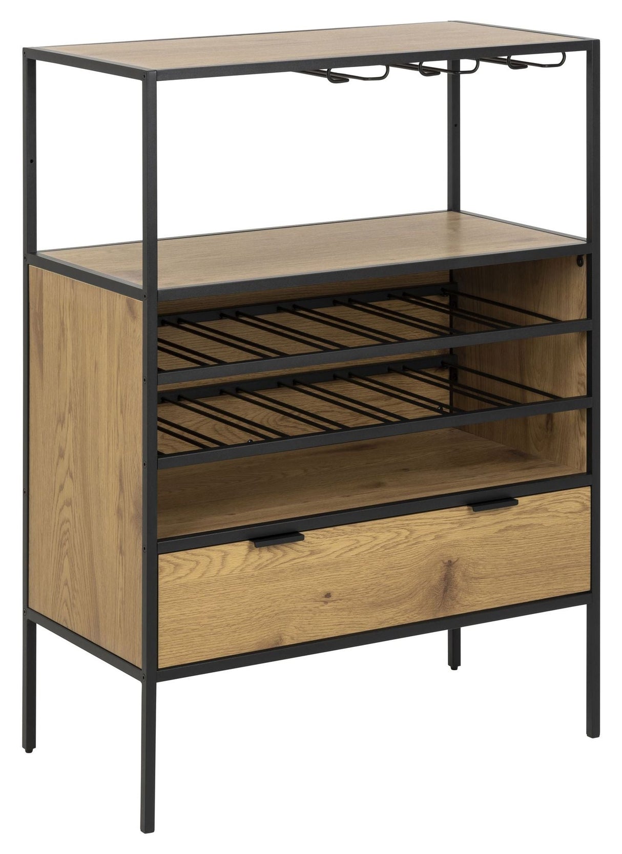 Seaford Cabinet w. 4 hyller, natur mdf