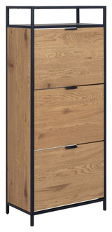 Seaford skoskap med 3 hyller, Nature MDF, 56x129