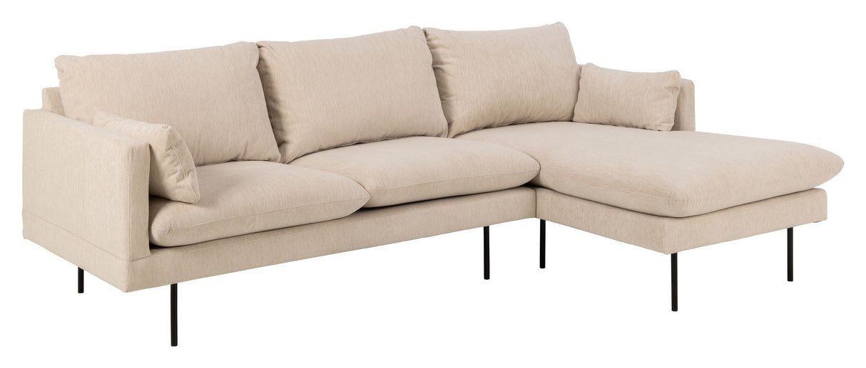 Selena Sofa w. chaise longue beige, høyre vendt