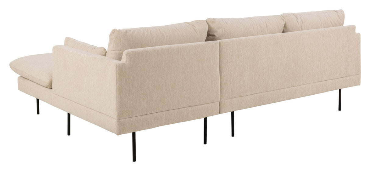 Selena Sofa w. chaise longue beige, høyre vendt