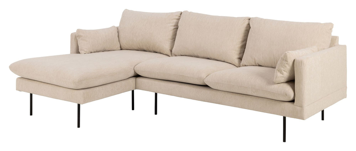 Selena Sofa w. chaise longue beige, venstre vendt