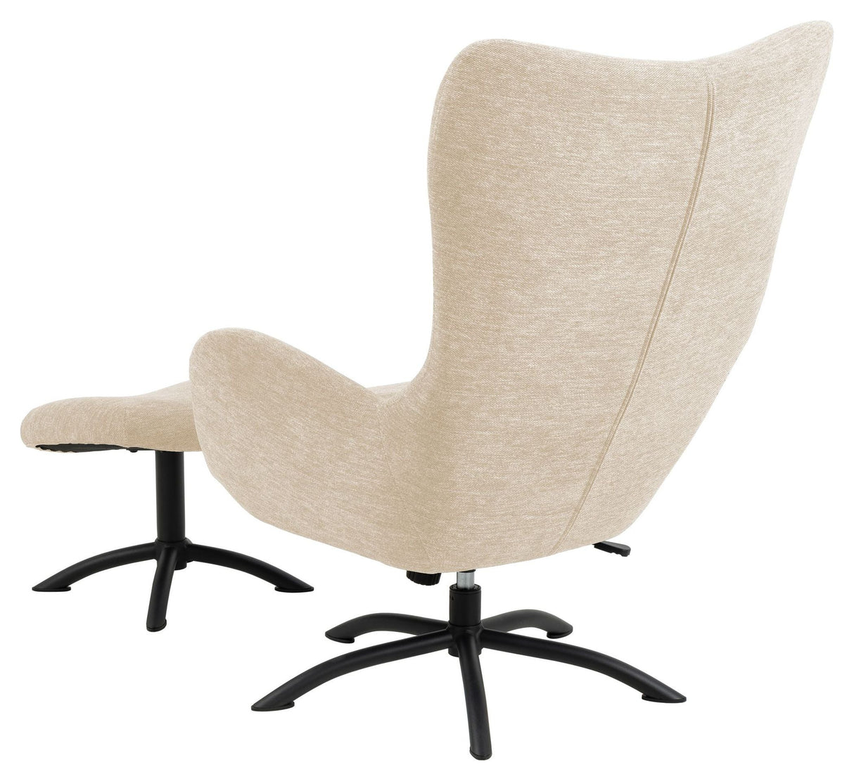 Talgarth Longchair med fotskammel og svingfunksjon, beige stoff