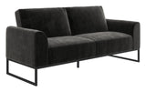 Adley Coil Sofa Bed, Black Velvet