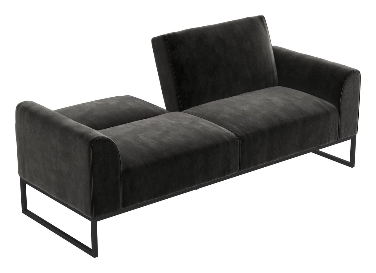 Adley Coil Sofa Bed, Black Velvet