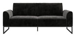 Adley Coil Sofa Bed, Black Velvet