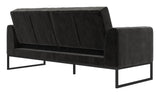 Adley Coil Sofa Bed, Black Velvet