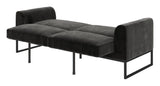 Adley Coil Sofa Bed, Black Velvet