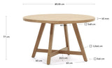 Urgell Round Garden Table, Nature, Ø130