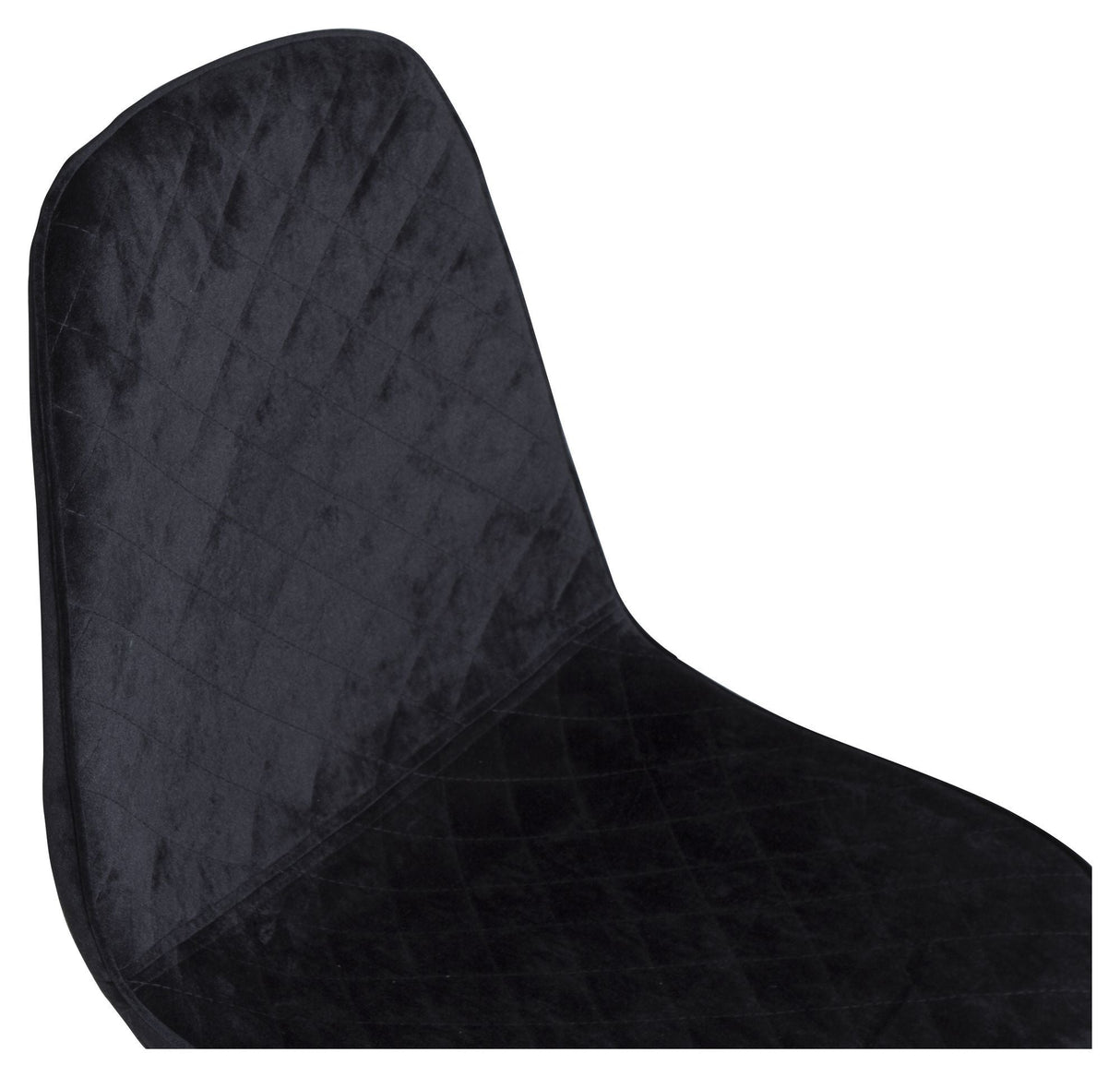 Polar Diamond Dining Chair, Black Velvet med Black Metal Legs