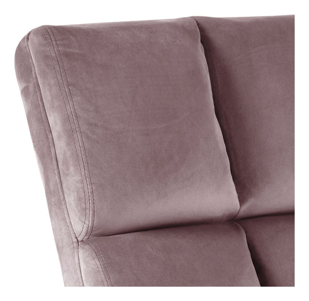 Alba Lounge Chair, Dusty Rose Velvet/Matte Black