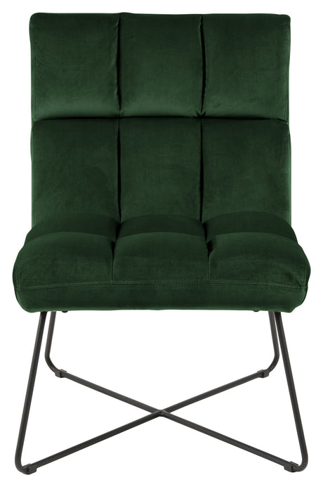 Alba Lounge Chair, Forest Green Velvet/Mat Black