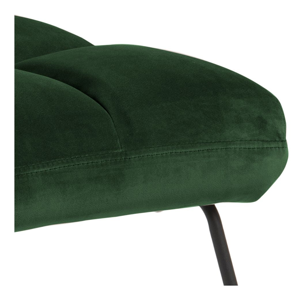 Alba Lounge Chair, Forest Green Velvet/Mat Black