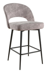 Alexi Barstool, Light Grey Velvet