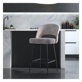 Alexi Barstool, Light Grey Velvet