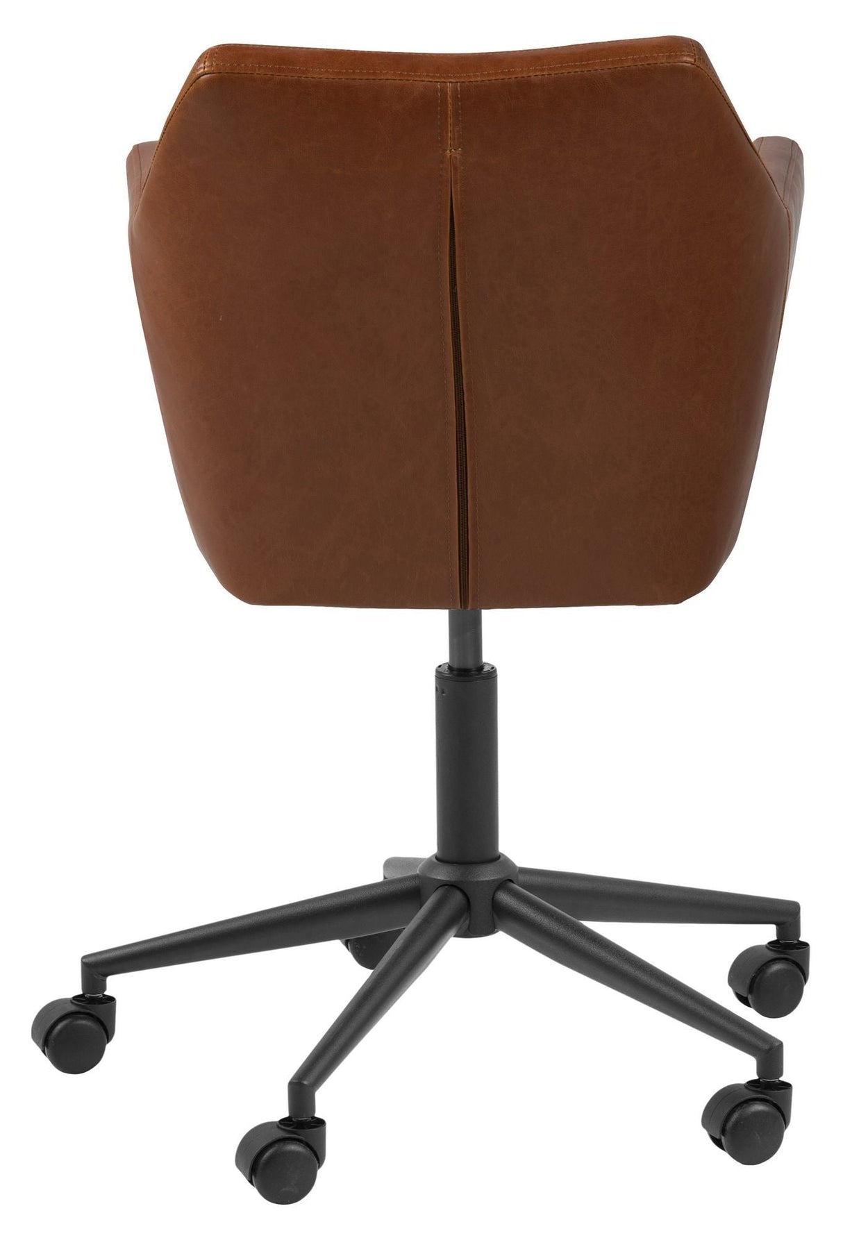 Amada Office Chair w. 5-stjerners fot, Cognac Leatherette