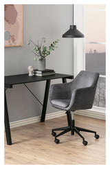 Amada Office Chair, Dark Grey Velvet