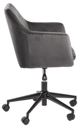 Amada Office Chair, Dark Grey Velvet