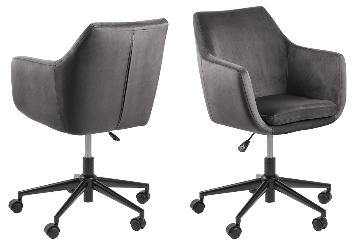 Amada Office Chair, Dark Grey Velvet