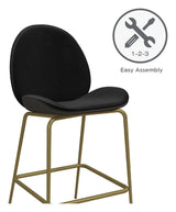 Astor Counterchair, polstret, svart fløyel